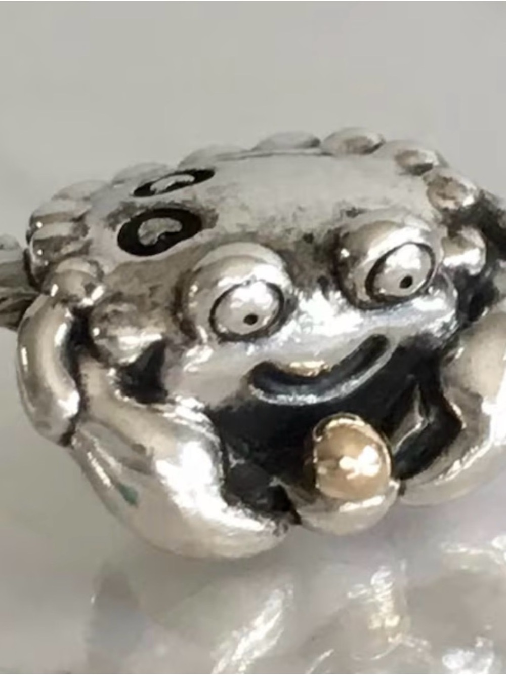 Retired HAPPY CRAB Authentic PANDORA Silver/14K Gold